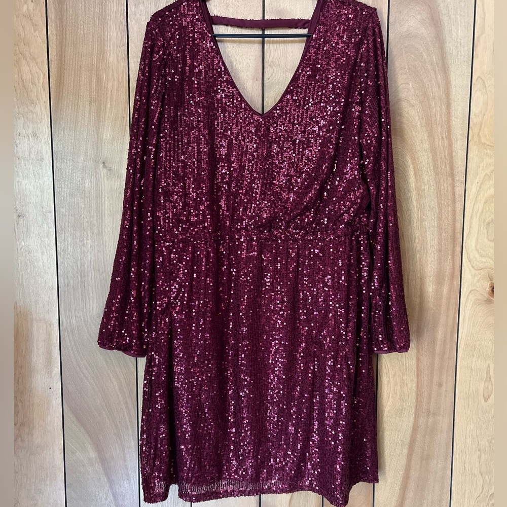 Maurices Deep Red Sequin Dress